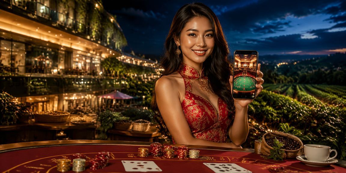 Dealer người thật chia bài Baccarat trong phòng live casino sang trọng được phát trực tiếp